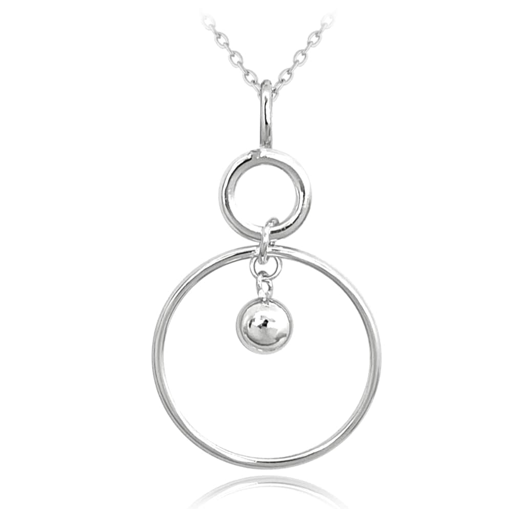 Moderný strieborný náhrdelník Circle s guľôčkou, Minet JMAS0199SN45 