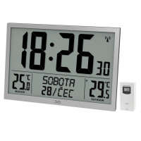 Digitálne rádiom riadené XL hodiny JVD RB9412.2, biele