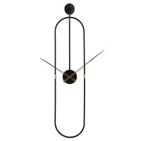 Luxusné kovové nástenné hodiny O8800 čierne – moderné minimalistické hodiny 90 cm