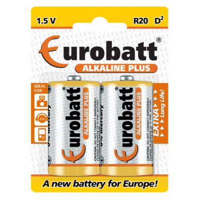 Batérie alkalické Eurobatt D 2ks LR20-BP2 Batérie alkalické Eurobatt D 2ks LR20-BP2