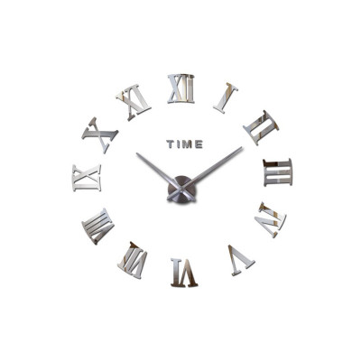 3D Nalepovacie hodiny DIY Clock Roma C2, strieborné 90-130cm 3D Nalepovacie hodiny DIY Clock Roma C2, strieborné 90-130cm