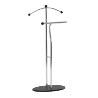 Kovový nemý sluha Autronic 83213 CR(BK) – moderný chrómový stojan na oblečenie Kovový nemý sluha Autronic 83213 CR(BK) – moderný chrómový stojan na oblečenie