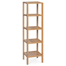Bambusový regál s 5 policami Autronic DR-011-3 – prírodný masív, 140 cm