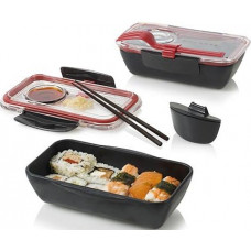 Lunch box  BLACK-BLUM Bento, 500ml, čierný/ červený