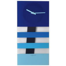 Bold Stripes kyvadlové nástenné hodiny Nextime modré 38x19cm