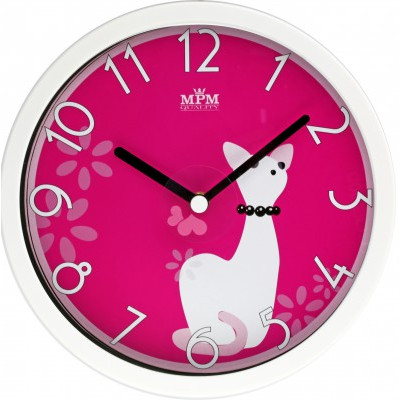 Detské nástenné hodiny MPM, 3089.0020.SW - biela/červená, 26cm Detské nástenné hodiny MPM, 3089.0020.SW - biela/červená, 26cm