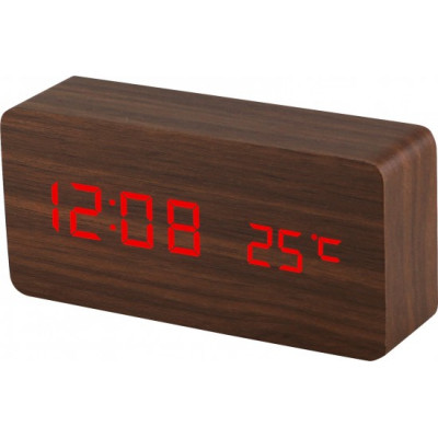 Digitálny LED budík s dátumom a teplomerom EuB8466 RED BROWN, 15cm Digitálny LED budík s dátumom a teplomerom EuB8466 RED BROWN, 15cm