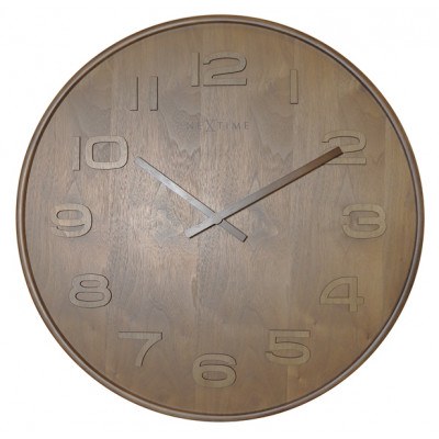 Dizajnové nástenné hodiny 3095br Nextime Wood Wood Big 53cm