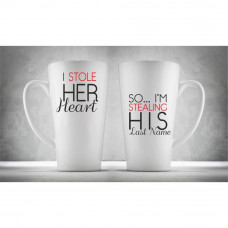 Hrnčeky pre páry Latte, I Stole Her Heart, 2ks x 450ml