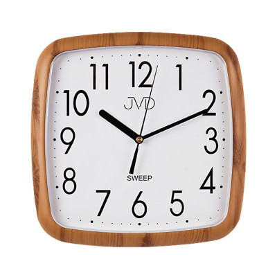 Hranaté nástenné hodiny JVD FUNKY H615.4 | Imitácia dreva | 25 cm Hranaté nástenné hodiny JVD FUNKY H615.4 | Imitácia dreva | 25 cm