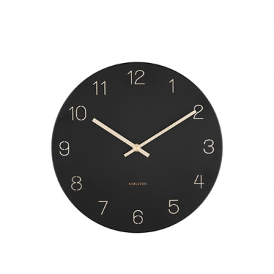Dizajnové nástenné hodiny Karlsson KA5788BK Charm Engraved – čierne so zlatým ciferníkom, 30 cm Dizajnové nástenné hodiny Karlsson KA5788BK Charm Engraved – čierne so zlatým ciferníkom, 30 cm