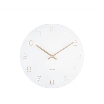Nástenné hodiny Karlsson KA5788WH Charm Engraved Numbers – bielo-zlaté, 30 cm Nástenné hodiny Karlsson KA5788WH Charm Engraved Numbers – bielo-zlaté, 30 cm