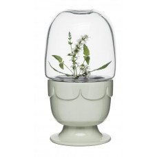Kvetináč s poklopom SAGAFORM Greenhouse, šalviový zelený