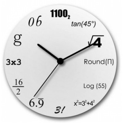 Matematické hodiny biele 30cm Matematické hodiny biele 30cm
