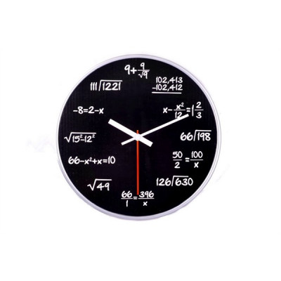 Matematické hodiny - čierne, 30cm Matematické hodiny - čierne, 30cm