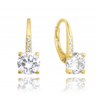 Pozlátené elegantné strieborné náušnice s bielym zirkónom, Minet JMAS0150GE00 Pozlátené elegantné strieborné náušnice s bielym zirkónom, Minet JMAS0150GE00