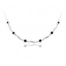 Minet Elegantný strieborný náhrdelník s modrými zirkónmi