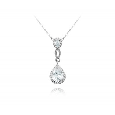 Luxusný strieborný náhrdelník Minet s veľkými zirkónmi