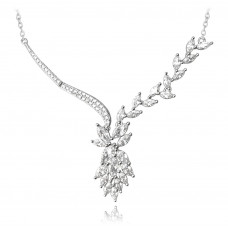 Luxusný strieborný náhrdelník Minet s veľkými zirkónmi