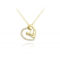 Pozlátený strieborný náhrdelník madonna s bielymi zirkónmi, Minet JMAN0176GN45 Pozlátený strieborný náhrdelník madonna s bielymi zirkónmi, Minet JMAN0176GN45
