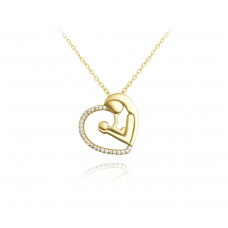Pozlátený strieborný náhrdelník madonna s bielymi zirkónmi, Minet JMAN0176GN45 Pozlátený strieborný náhrdelník madonna s bielymi zirkónmi, Minet JMAN0176GN45