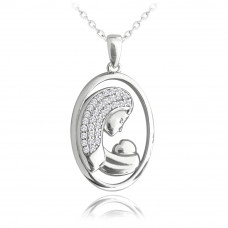 Strieborný náhrdelník MADONNA s bielymi zirkónmi, Minet JMAN0419SN45 Strieborný náhrdelník MADONNA s bielymi zirkónmi, Minet JMAN0419SN45