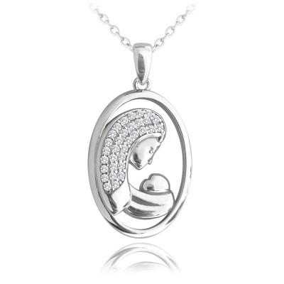 Strieborný náhrdelník MADONNA s bielymi zirkónmi, Minet JMAN0419SN45 Strieborný náhrdelník MADONNA s bielymi zirkónmi, Minet JMAN0419SN45