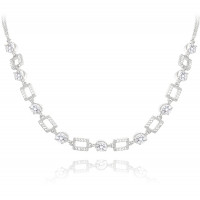 Strieborný náhrdelník cubes s bielymi zirkónmi, Minet JMAS0172SN42