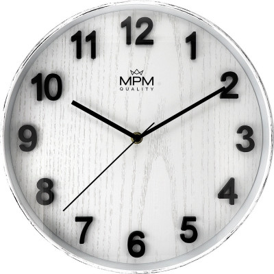 Nástenné hodiny MPM Beta E01.4051.00, biele 30,5 cm Nástenné hodiny MPM Beta E01.4051.00, biele 30,5 cm