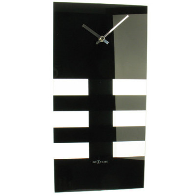 Bold Stripes kyvadlové nástenné hodiny Nextime 38x19cm Bold Stripes kyvadlové nástenné hodiny Nextime 38x19cm
