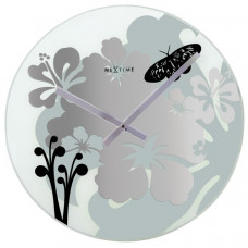 Nástenné hodiny Hibiscus Black Nextime 43cm Nástenné hodiny Hibiscus Black Nextime 43cm