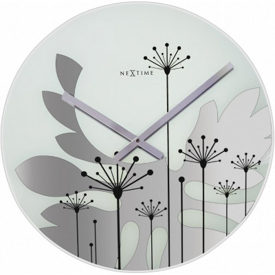 Nástenné hodiny Nextime GRASS White Black 43cm Nástenné hodiny Nextime GRASS White Black 43cm