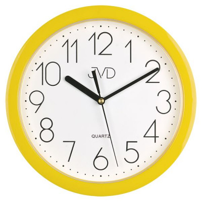 Minimalistické nástenné hodiny JVD FUNKY HP612.12 (25 cm) – žlté a tichý chod Minimalistické nástenné hodiny JVD FUNKY HP612.12 (25 cm) – žlté a tichý chod