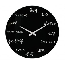 Nástenné hodiny pre matematikov sklenené 35cm