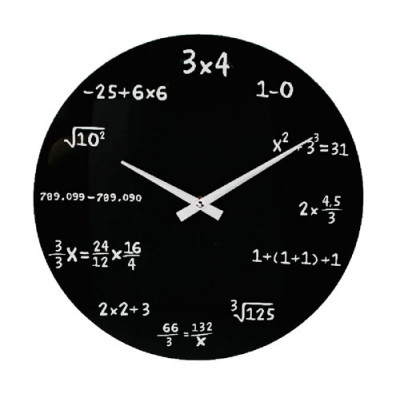 Nástenné hodiny pre matematikov sklenené 35cm Nástenné hodiny pre matematikov sklenené 35cm