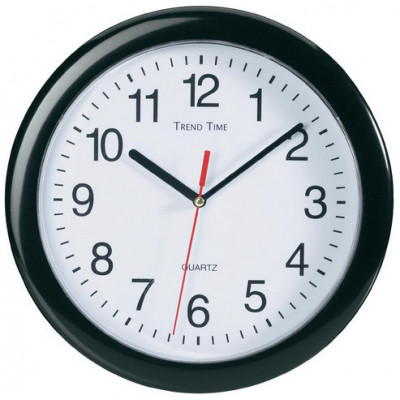 Nástenné hodiny Trend time, čierne 25 cm