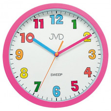 Ružové nástenné hodiny JVD HA46.2 (25 cm) – tichý chod a hravý dizajn Ružové nástenné hodiny JVD HA46.2 (25 cm) – tichý chod a hravý dizajn