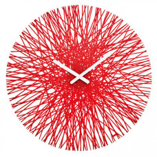 Nástenné hodiny Koziol SILK transparentná červená, 45cm