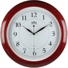 Nástenné hodiny MPM, 2413.5500.SW - gaštan/biela, 35cm