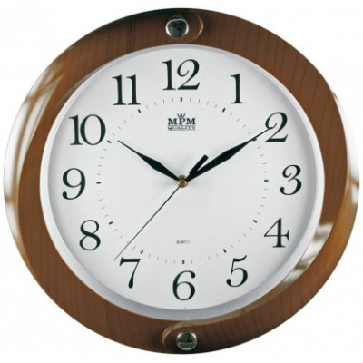 Nástenné hodiny MPM, 2441.52.SW - hnedá tmavá, 34cm
