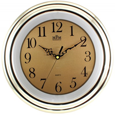 Nástenné hodiny MPM, 2443.80.SW - zlatá, 34cm Nástenné hodiny MPM, 2443.80.SW - zlatá, 34cm