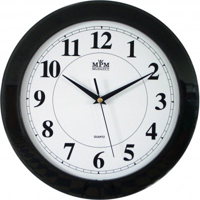 Nástenné hodiny MPM, 2460.90.SW - čierna, 31cm Nástenné hodiny MPM, 2460.90.SW - čierna, 31cm