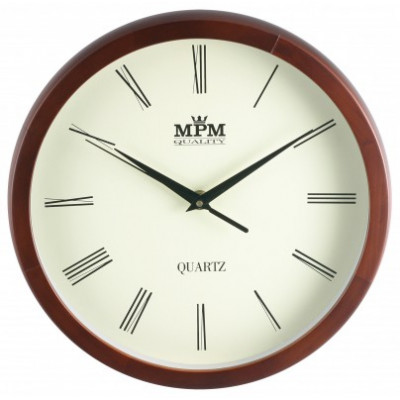 Nástenné hodiny MPM, 2471.52.W - hnedá tmavá, 27cm Nástenné hodiny MPM, 2471.52.W - hnedá tmavá, 27cm
