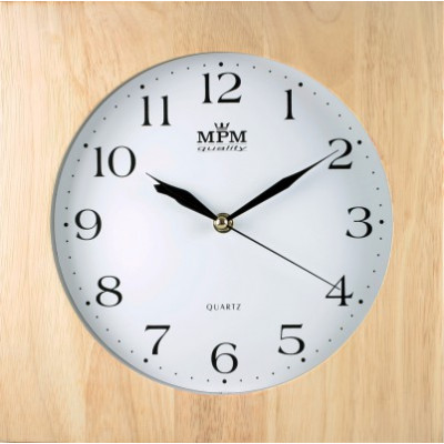 Nástenné hodiny MPM, 2494.53 - svetlé drevo, 30cm Nástenné hodiny MPM, 2494.53 - svetlé drevo, 30cm
