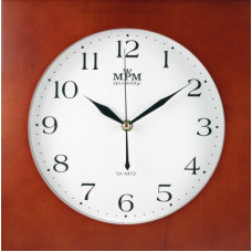 Nástenné hodiny MPM, 2494.54 - tmavé drevo, 30cm