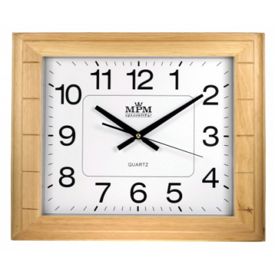 Nástenné hodiny MPM, 2496.53 - svetlé drevo, 45cm Nástenné hodiny MPM, 2496.53 - svetlé drevo, 45cm