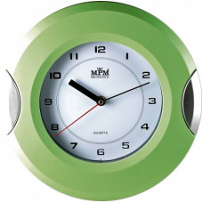 Nástenné hodiny MPM, 2506.4170 - zelená svetlá/strieborná, 27cm