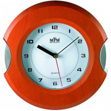 Nástenné hodiny MPM, 2506.5070 - hnedá/strieborná, 27cm