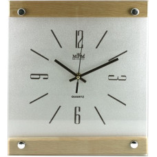 Nástenné hodiny MPM, 2511.7051 - strieborná/hnedá svetlá, 32cm