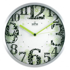 Nástenné hodiny MPM, 2524.7000 - strieborná/biela, 30cm
